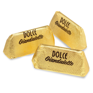 Mimi's Sweets Gianduiotto chocolates - hazelnut cream filling - 500g bag Indulge your senses with our gourmet hazelnut pralines, crafted in Italy with exceptional care and best ingredients. Milk, Kosher for Passover